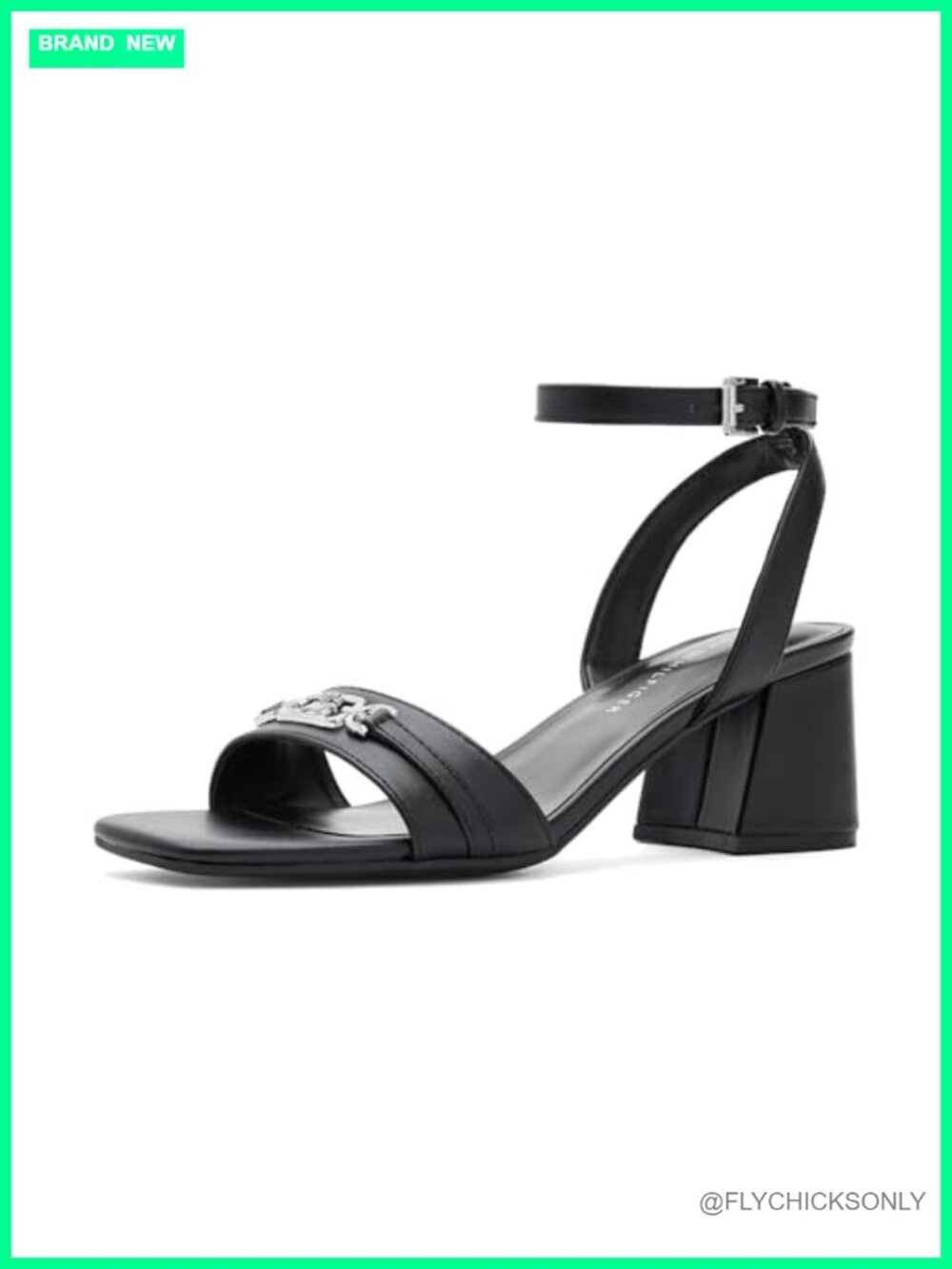 Faux Leather Block Heel Ankle Strap Sandals Open Toe Dress
